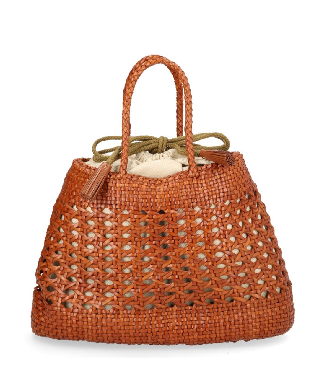 Dragon Diffusion Оранжевая кожаная сумка тоут, фото 1