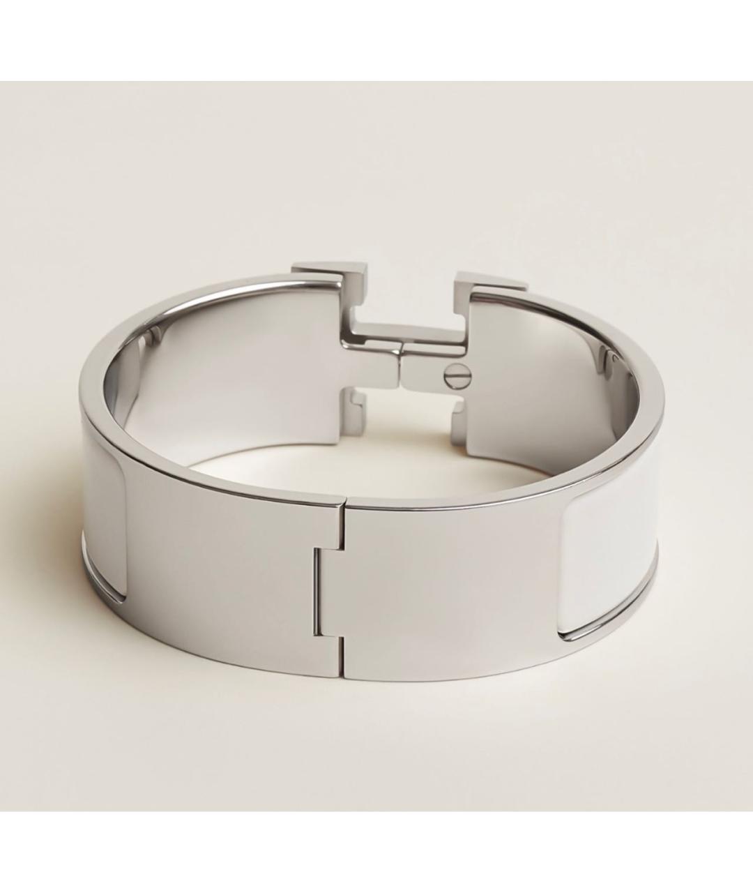 HERMES Белый металлический браслет, фото 2