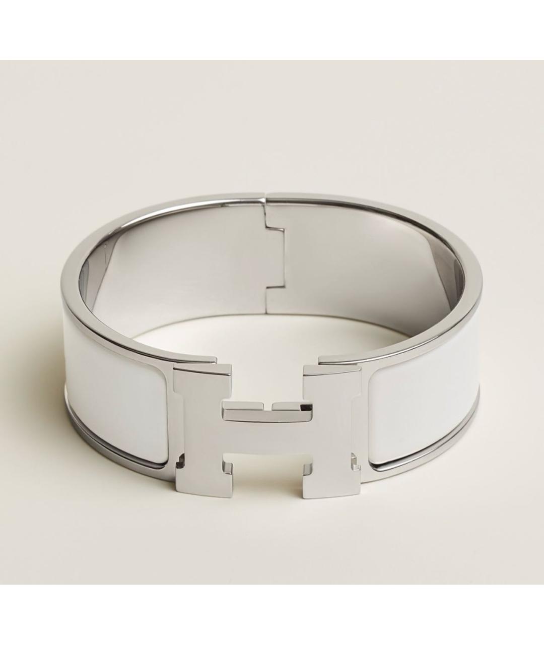 HERMES Белый металлический браслет, фото 5