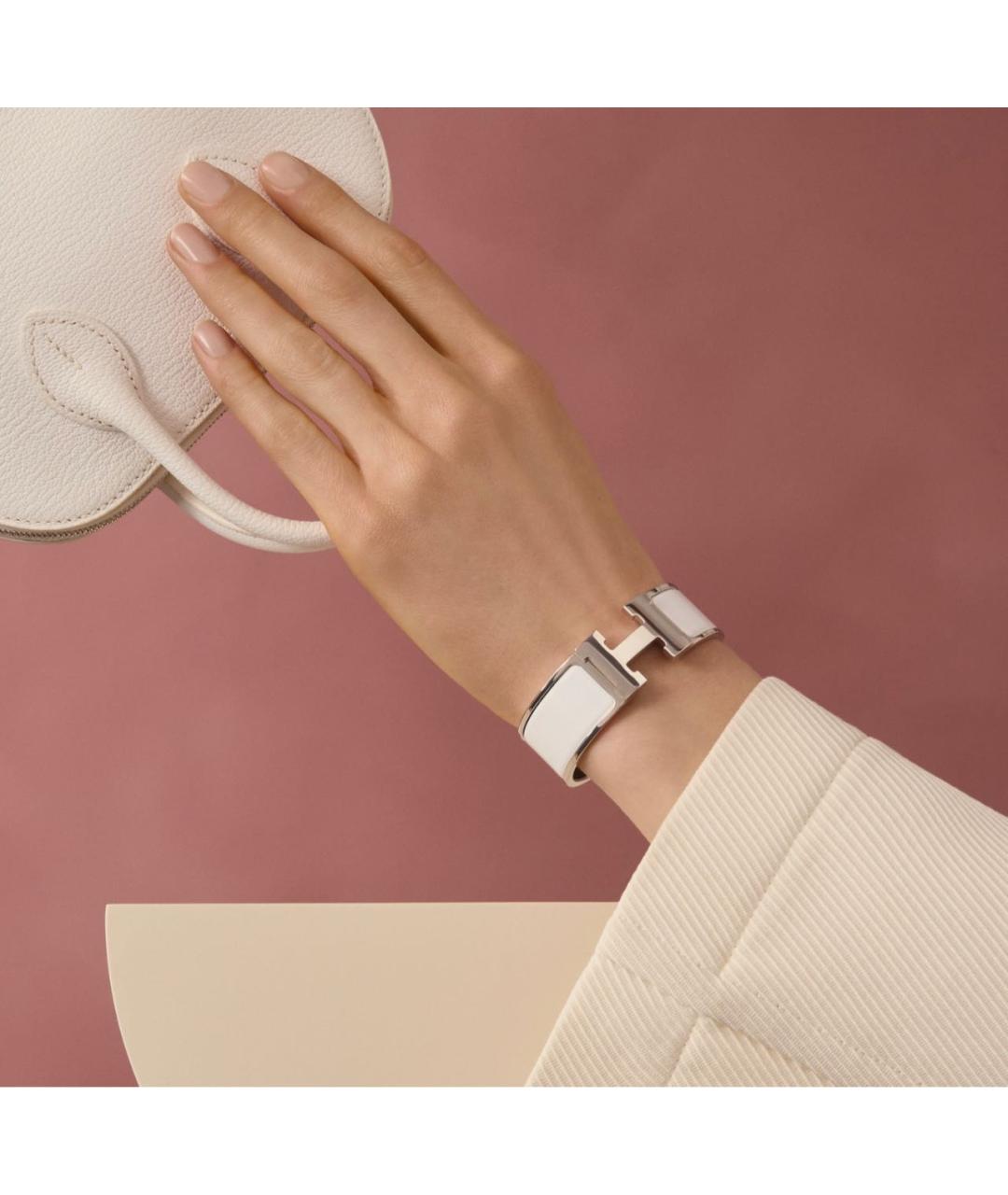 HERMES Белый металлический браслет, фото 3