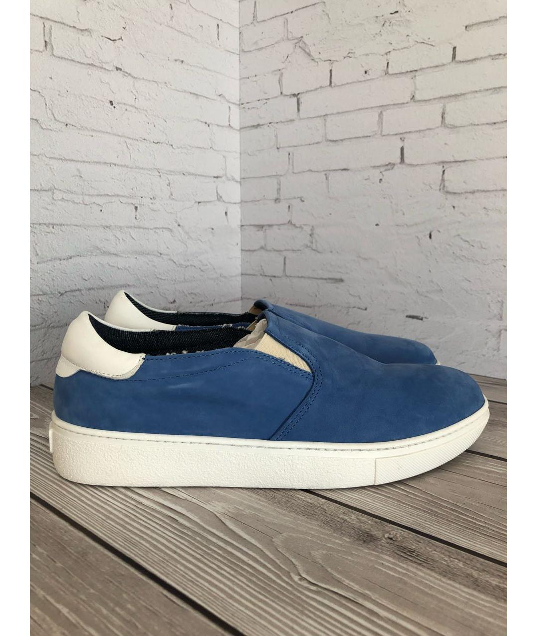 GIAN MARCO LORENZI Синие нубуковые мокасины, фото 5