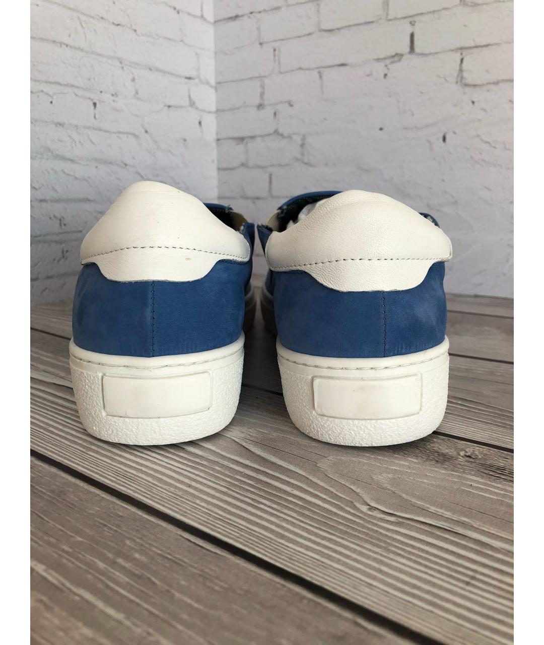 GIAN MARCO LORENZI Синие нубуковые мокасины, фото 4