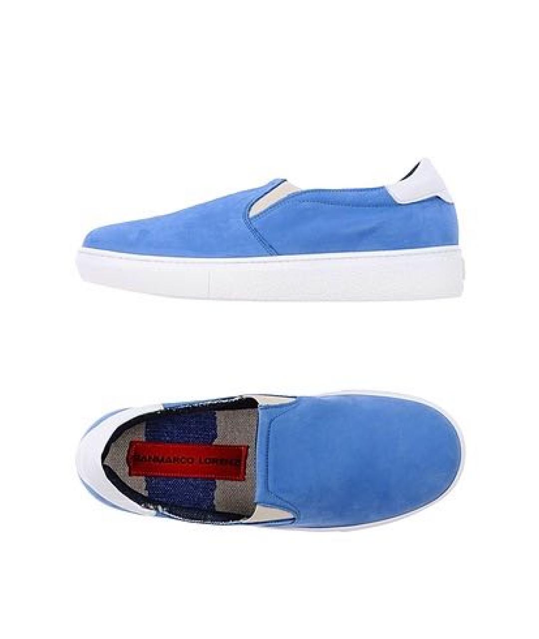 GIAN MARCO LORENZI Синие нубуковые мокасины, фото 8