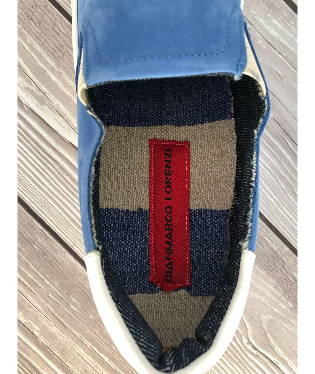 GIAN MARCO LORENZI Синие нубуковые мокасины, фото 3