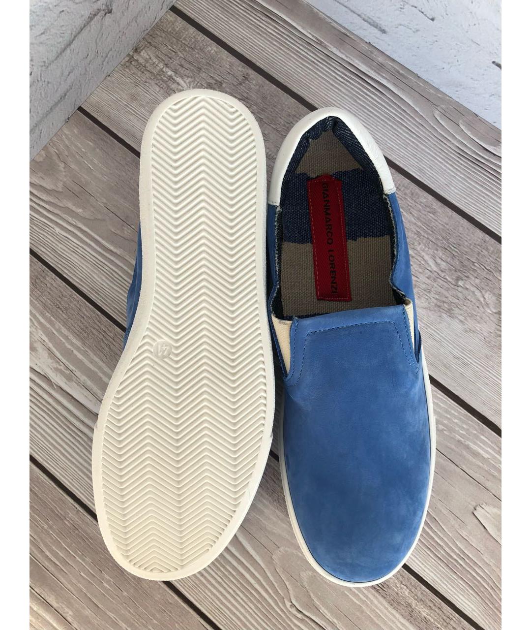 GIAN MARCO LORENZI Синие нубуковые мокасины, фото 6