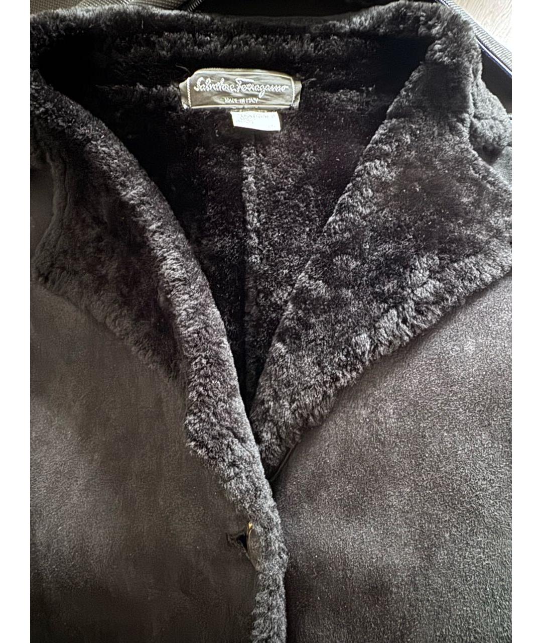 FERRAGAMO Черная меховая дубленка, фото 4