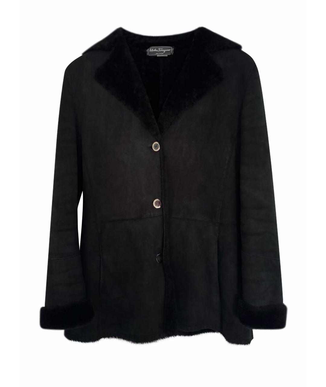 FERRAGAMO Черная меховая дубленка, фото 1