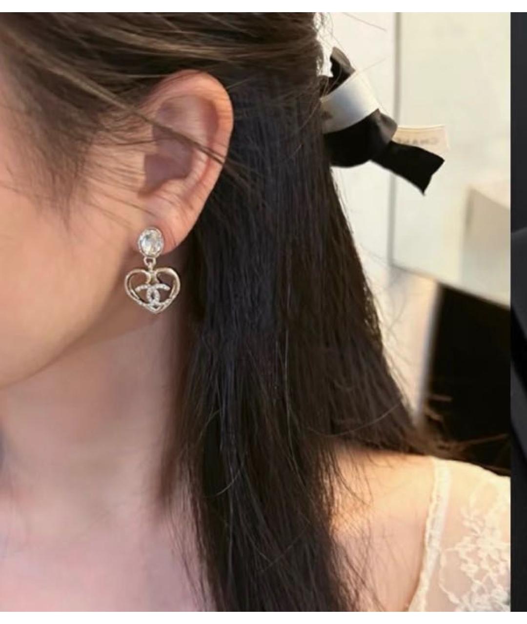 CHANEL Золотые металлические серьги, фото 6