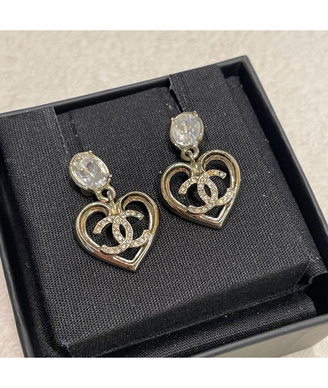 CHANEL Золотые металлические серьги, фото 2