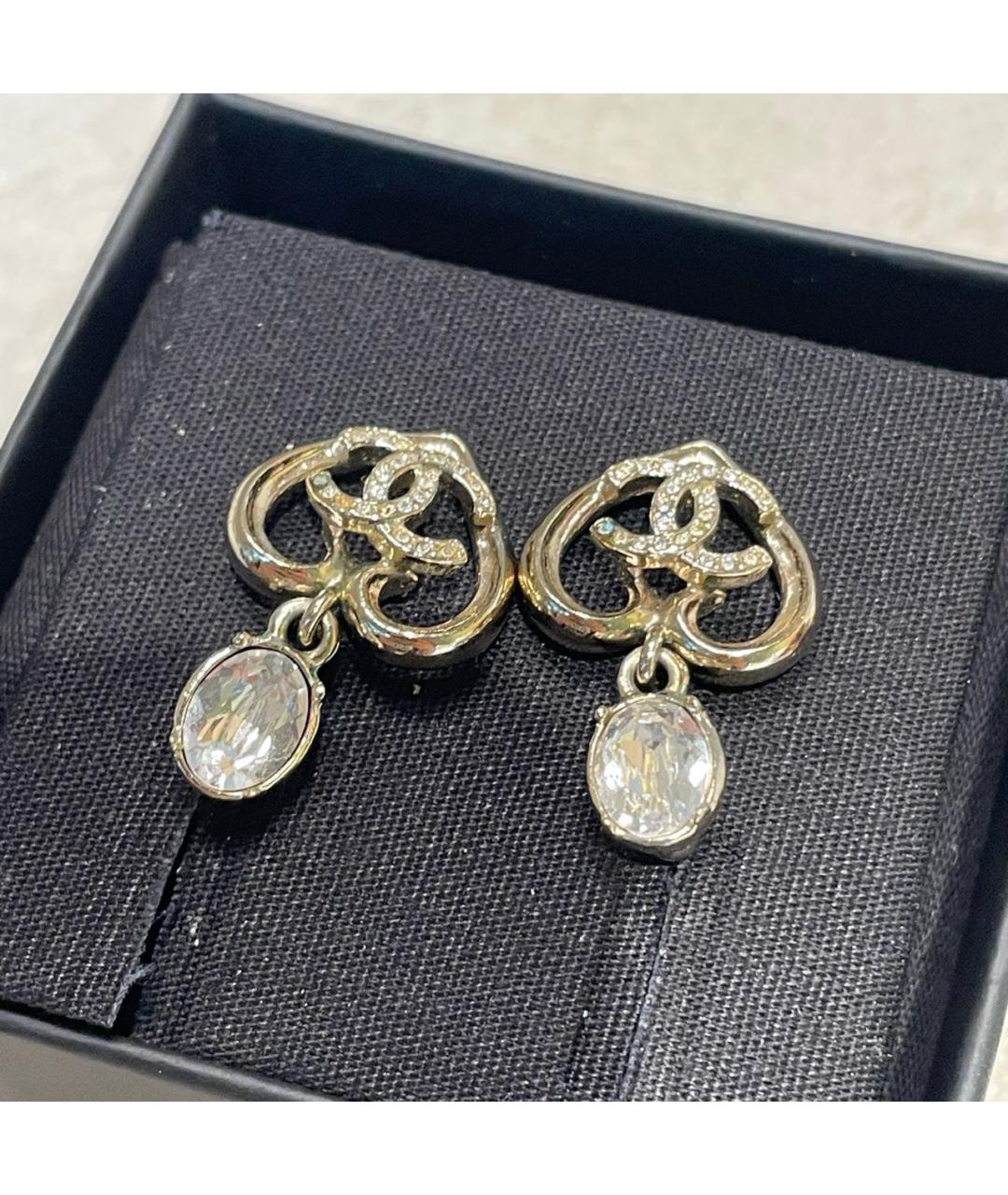 CHANEL Золотые металлические серьги, фото 3