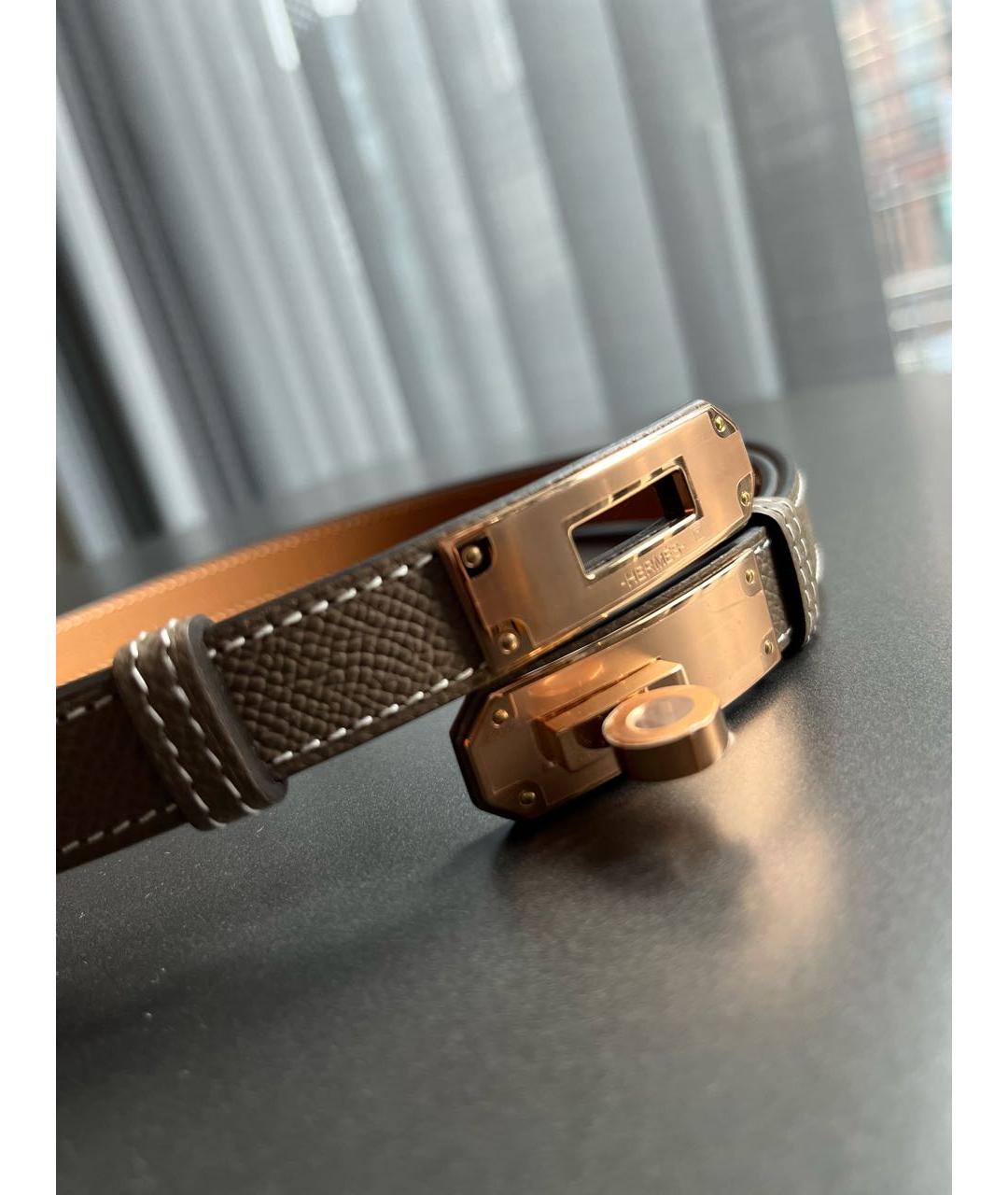 HERMES Бежевый кожаный ремень, фото 2