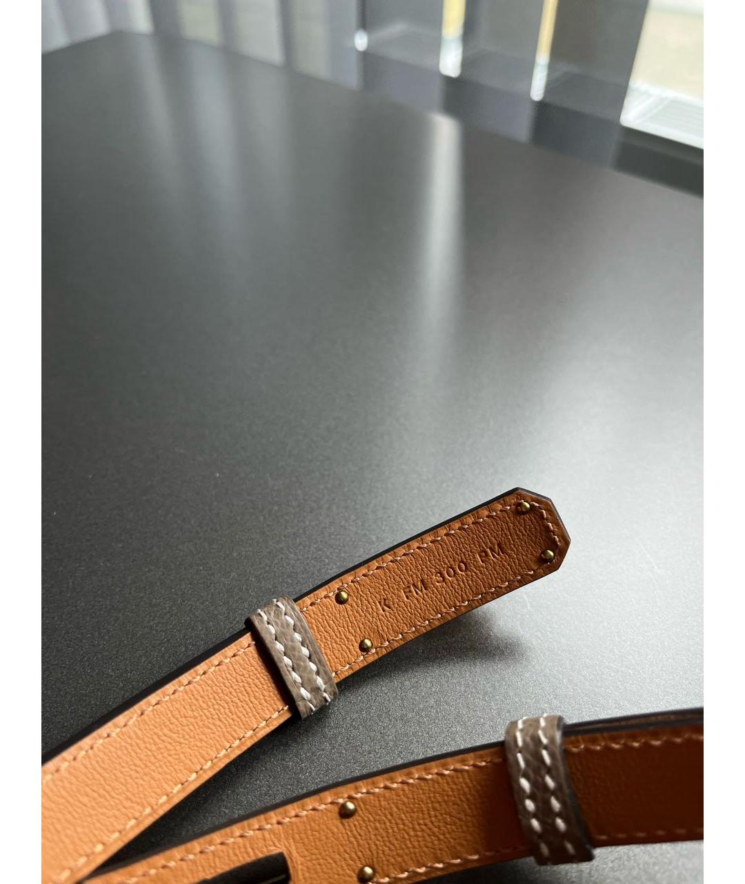 HERMES Бежевый кожаный ремень, фото 3