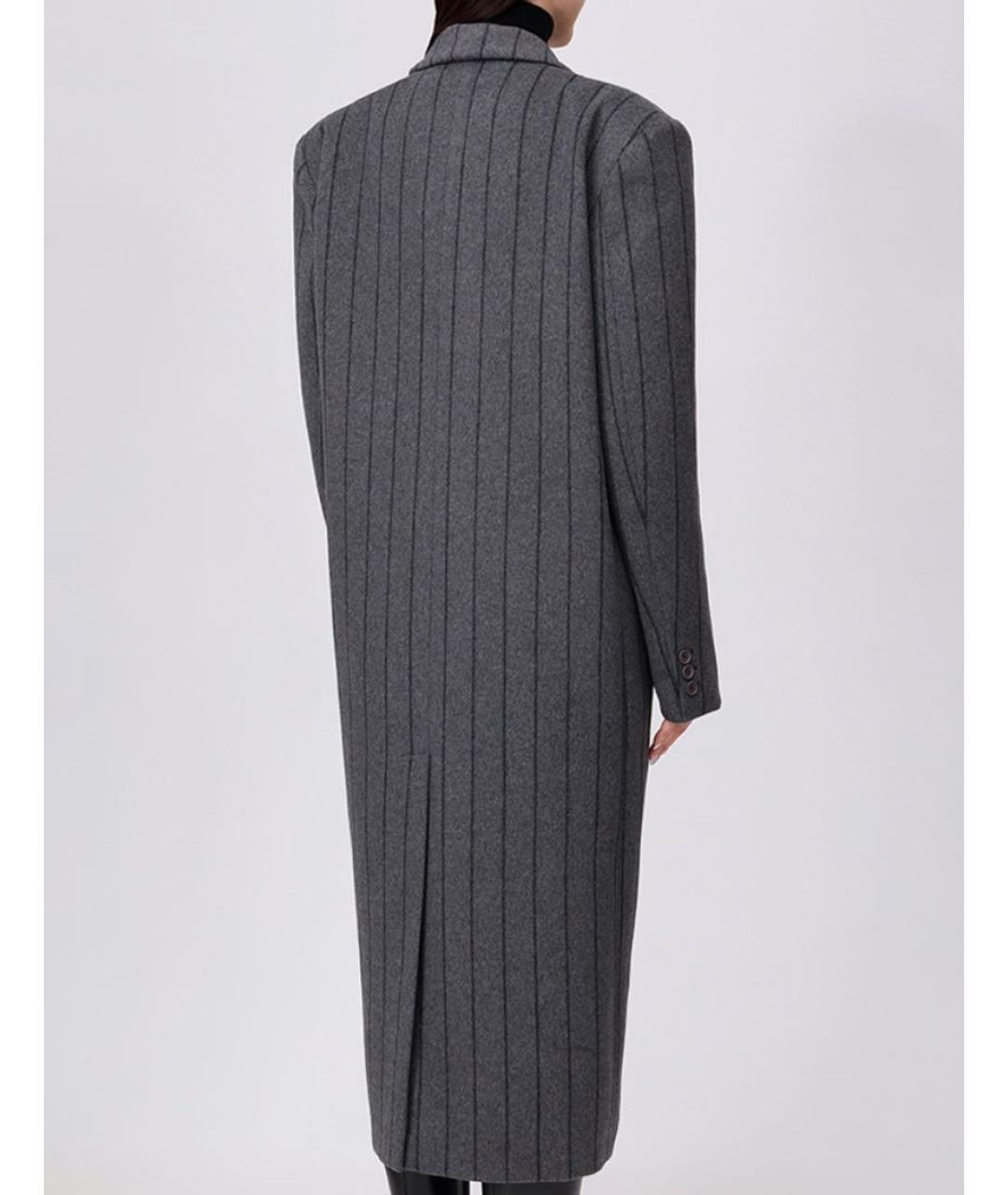 HINNOMINATE Антрацитовое шерстяное пальто, фото 2