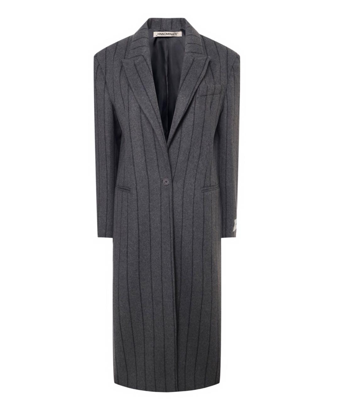 HINNOMINATE Антрацитовое шерстяное пальто, фото 5