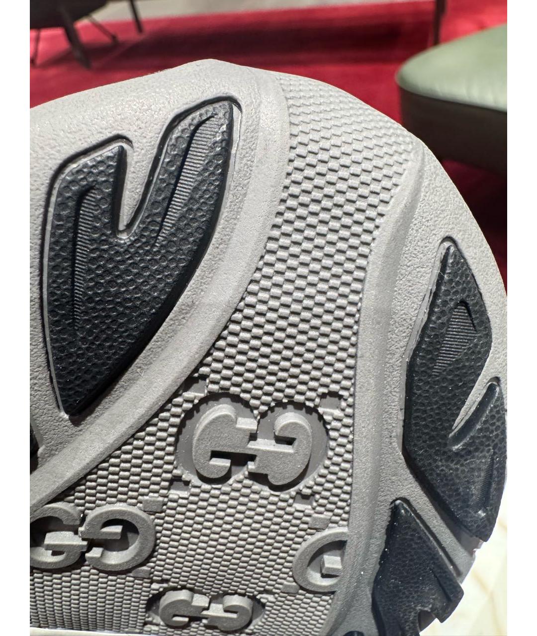 GUCCI Черные синтетические низкие кроссовки / кеды, фото 4