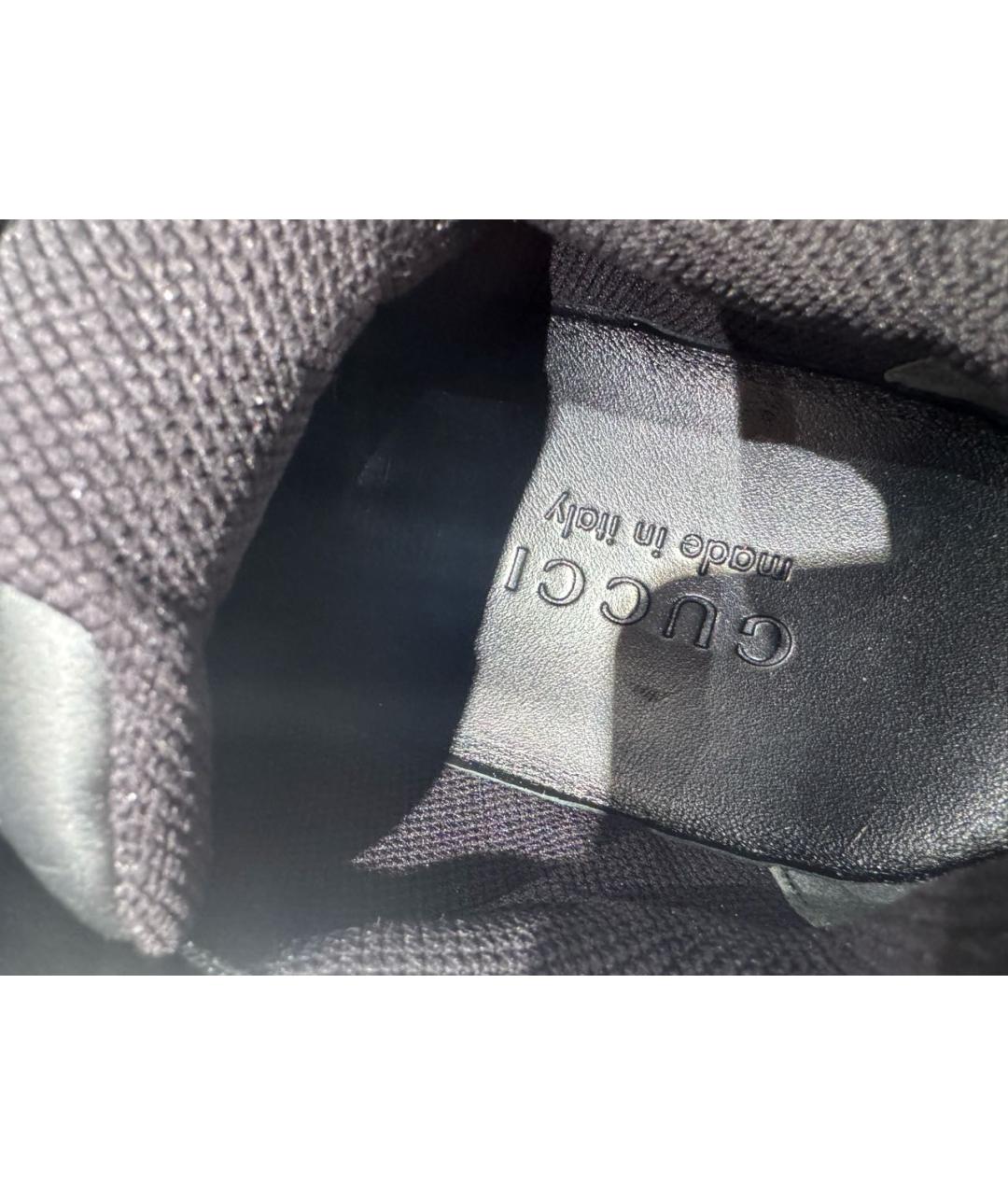 GUCCI Черные синтетические низкие кроссовки / кеды, фото 3