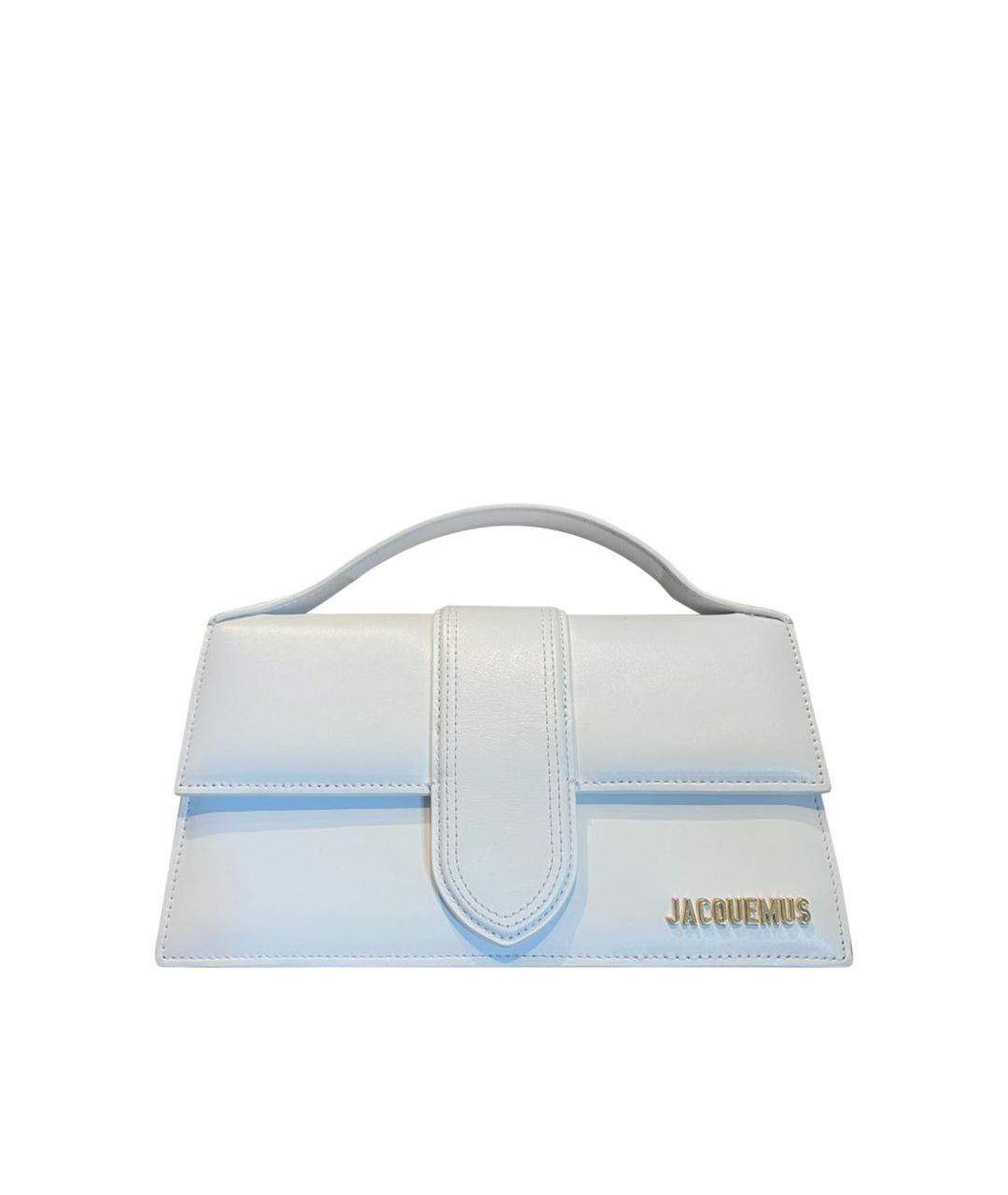 JACQUEMUS Белая кожаная сумка с короткими ручками, фото 1