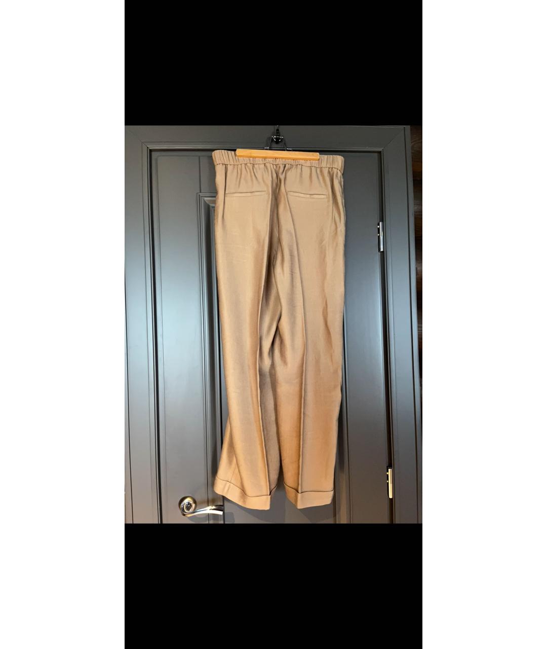 PESERICO Золотые вискозные брюки широкие, фото 2