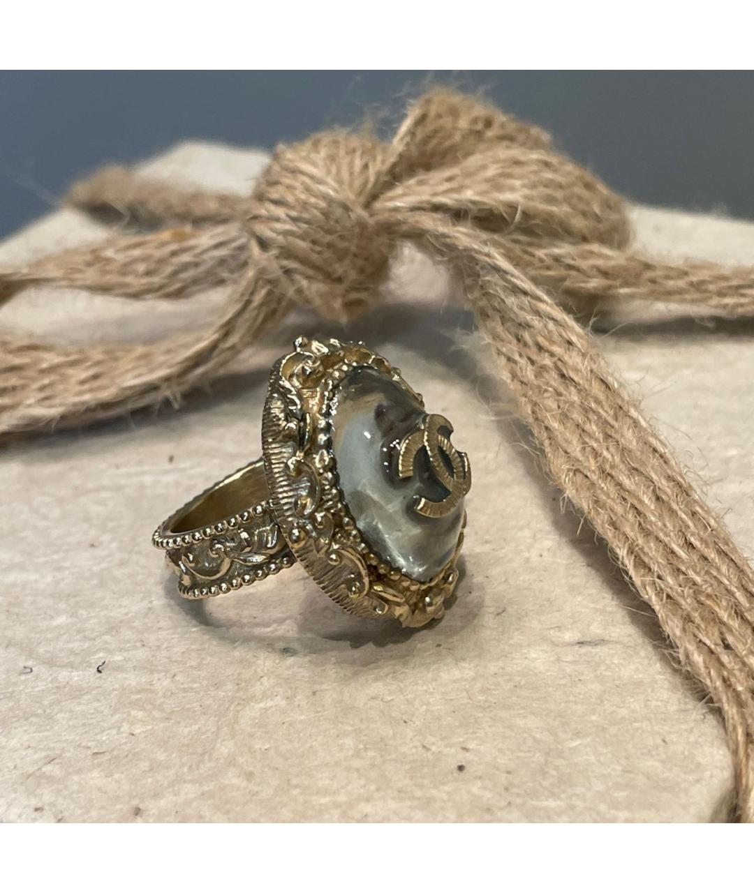 CHANEL Золотое металлическое кольцо, фото 3