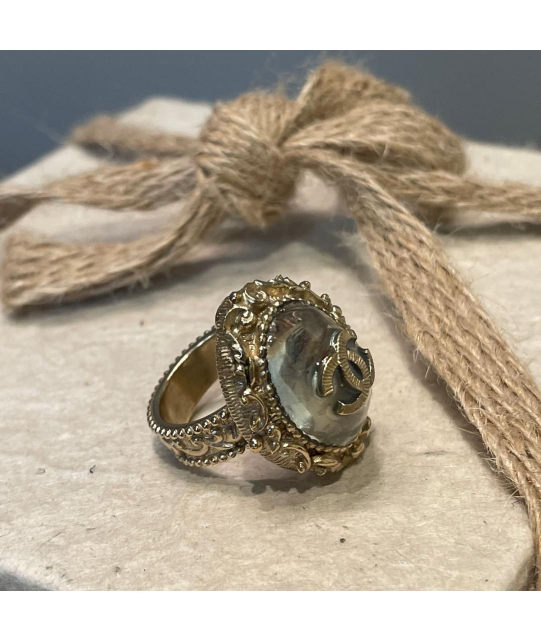 CHANEL Золотое металлическое кольцо, фото 4