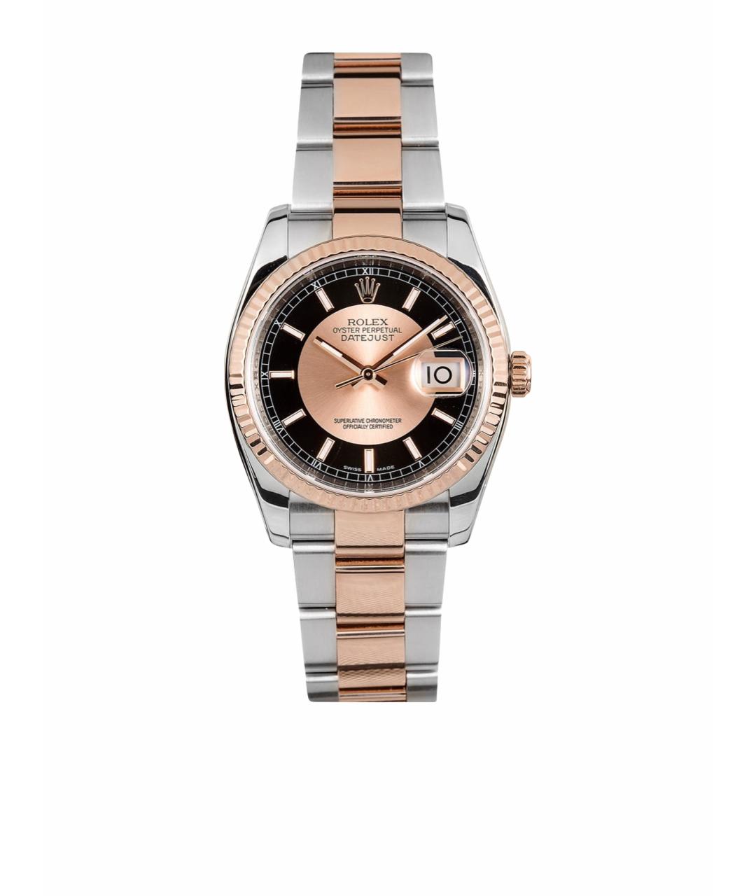 ROLEX Черные часы из розового золота, фото 1