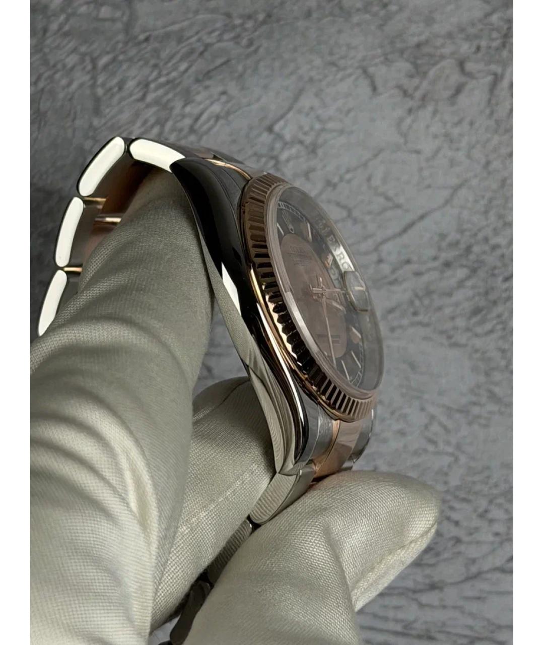 ROLEX Черные часы из розового золота, фото 4