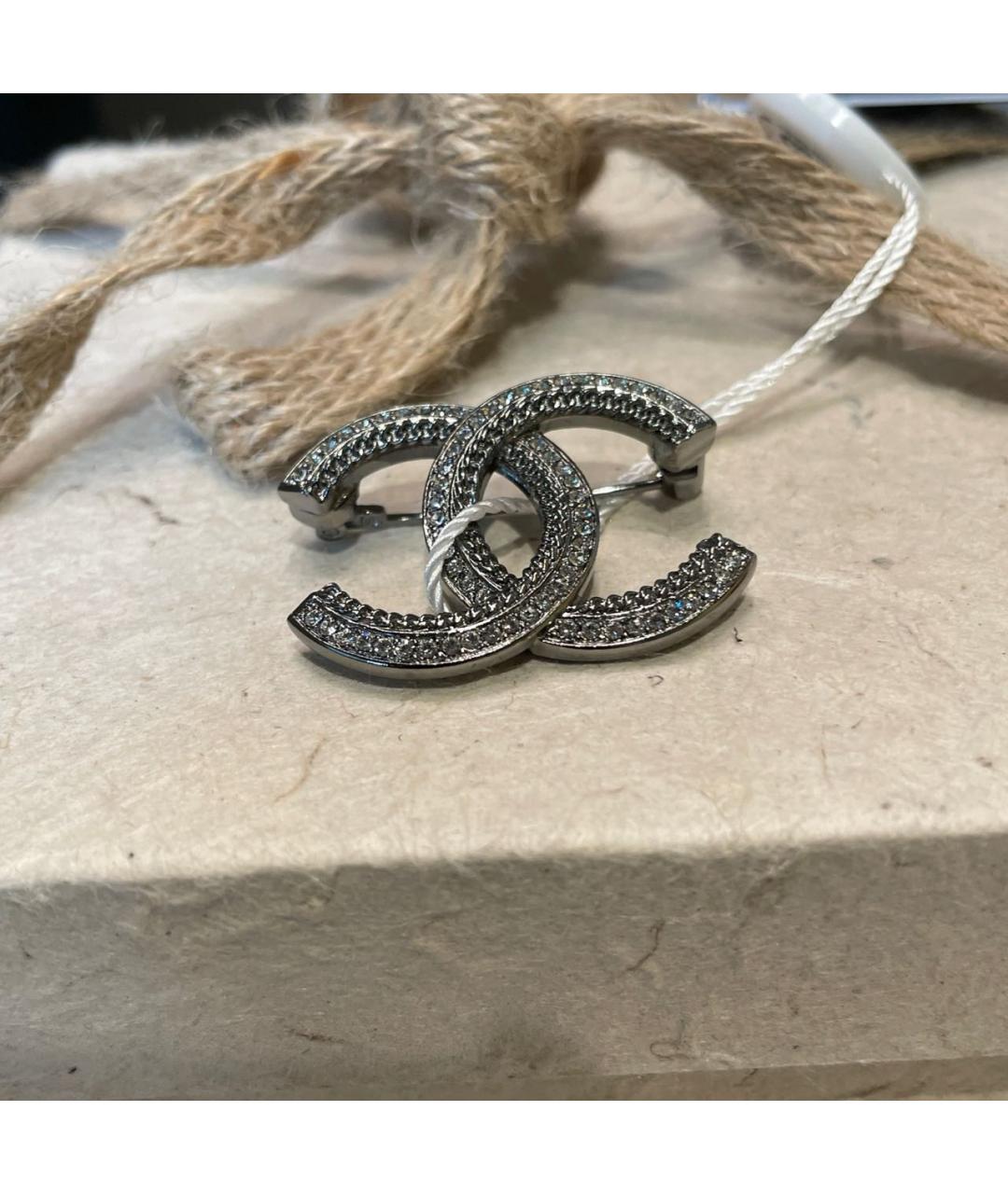 CHANEL Серебряная металлическая булавка / брошь, фото 7