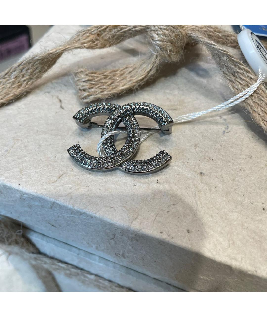 CHANEL Серебряная металлическая булавка / брошь, фото 9