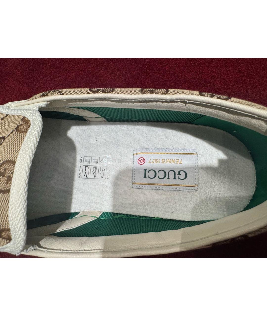 GUCCI Коричневые текстильные мокасины, фото 5