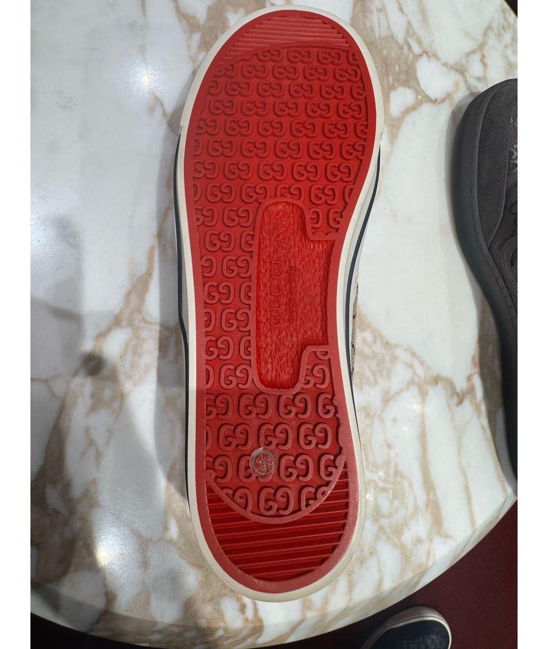 GUCCI Коричневые текстильные мокасины, фото 8