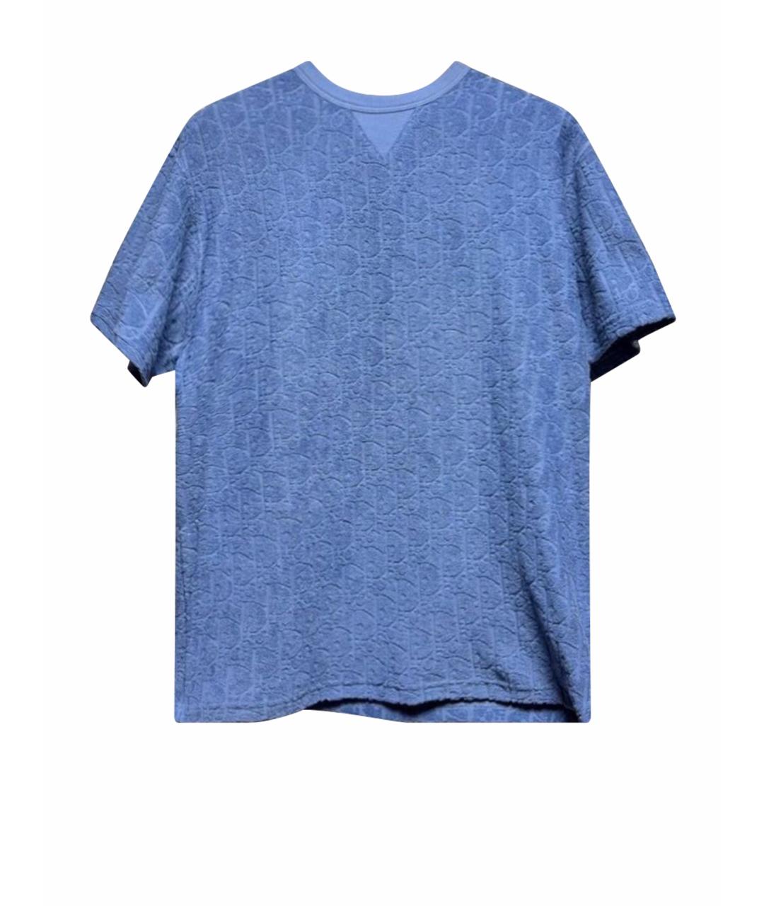 CHRISTIAN DIOR Голубая хлопковая футболка, фото 1