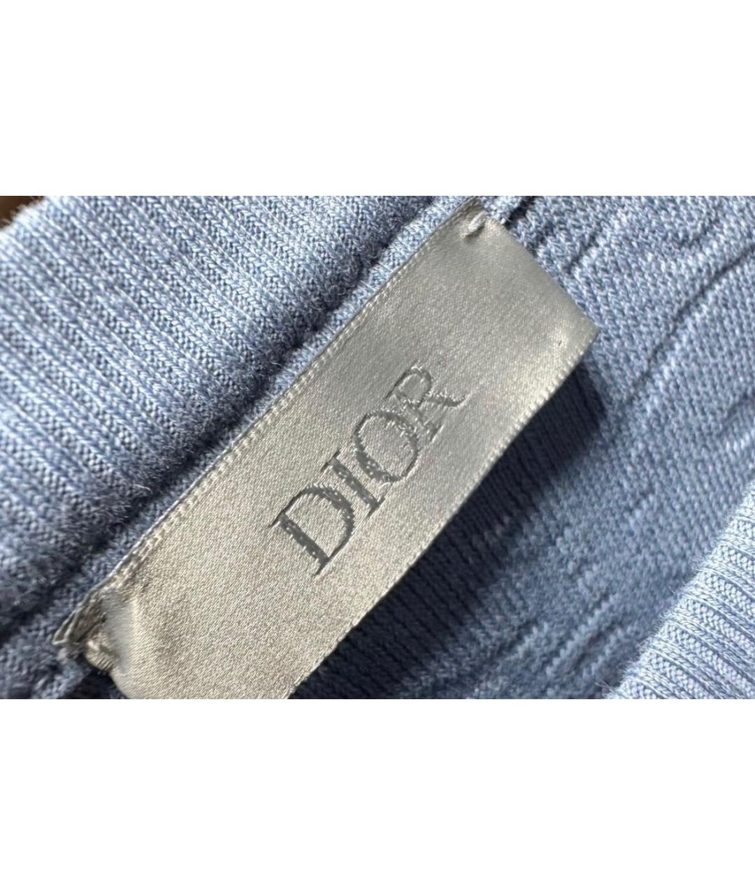 CHRISTIAN DIOR Голубая хлопковая футболка, фото 5