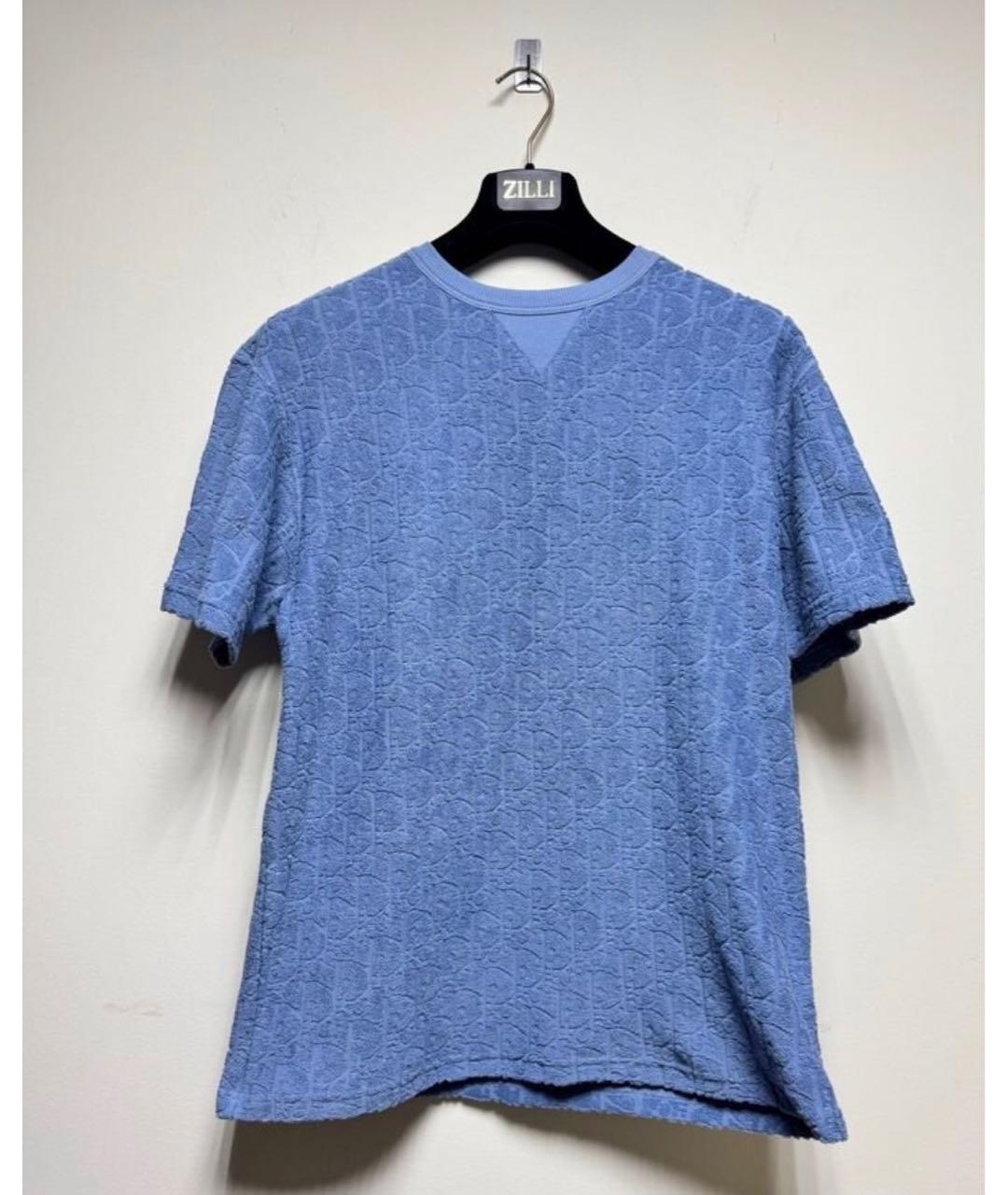 CHRISTIAN DIOR Голубая хлопковая футболка, фото 7