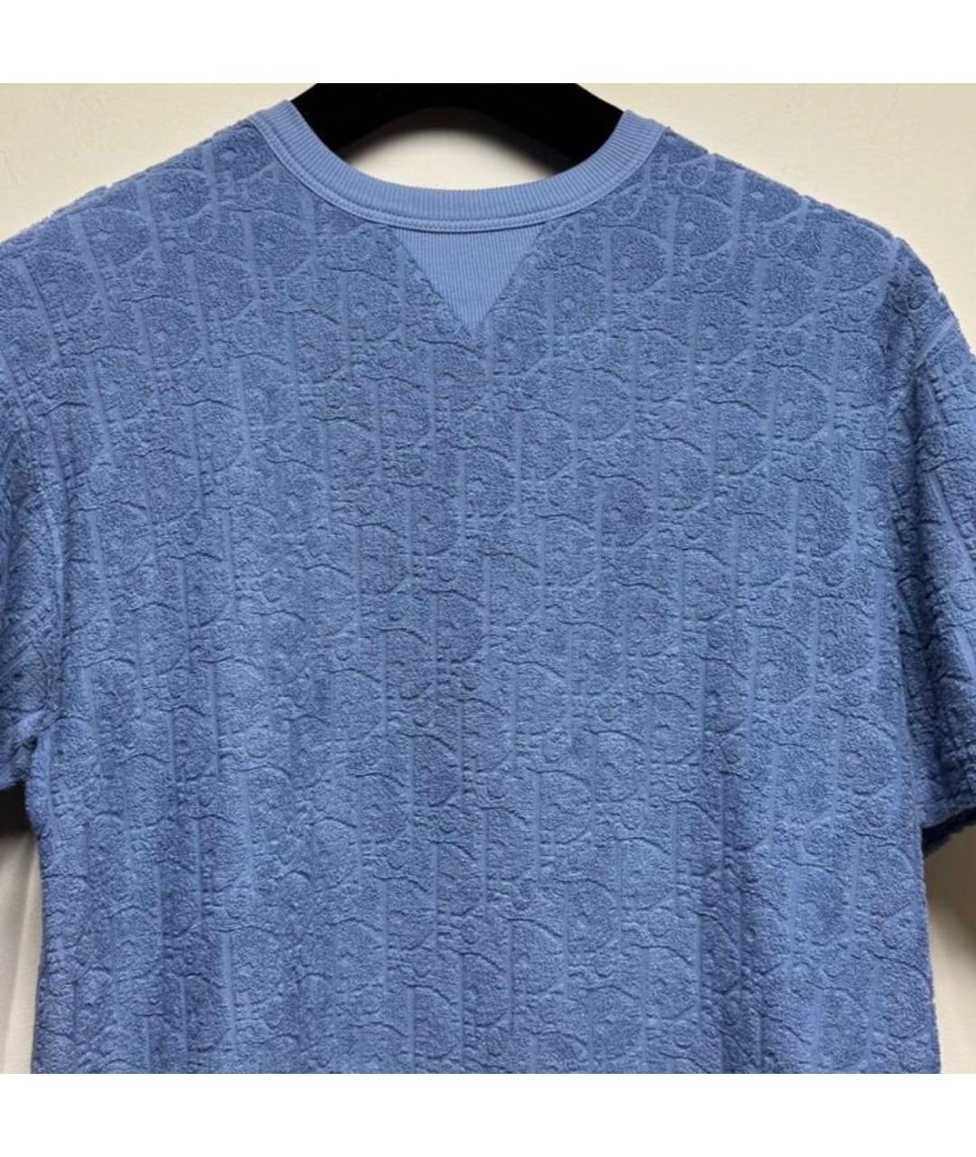 CHRISTIAN DIOR Голубая хлопковая футболка, фото 3