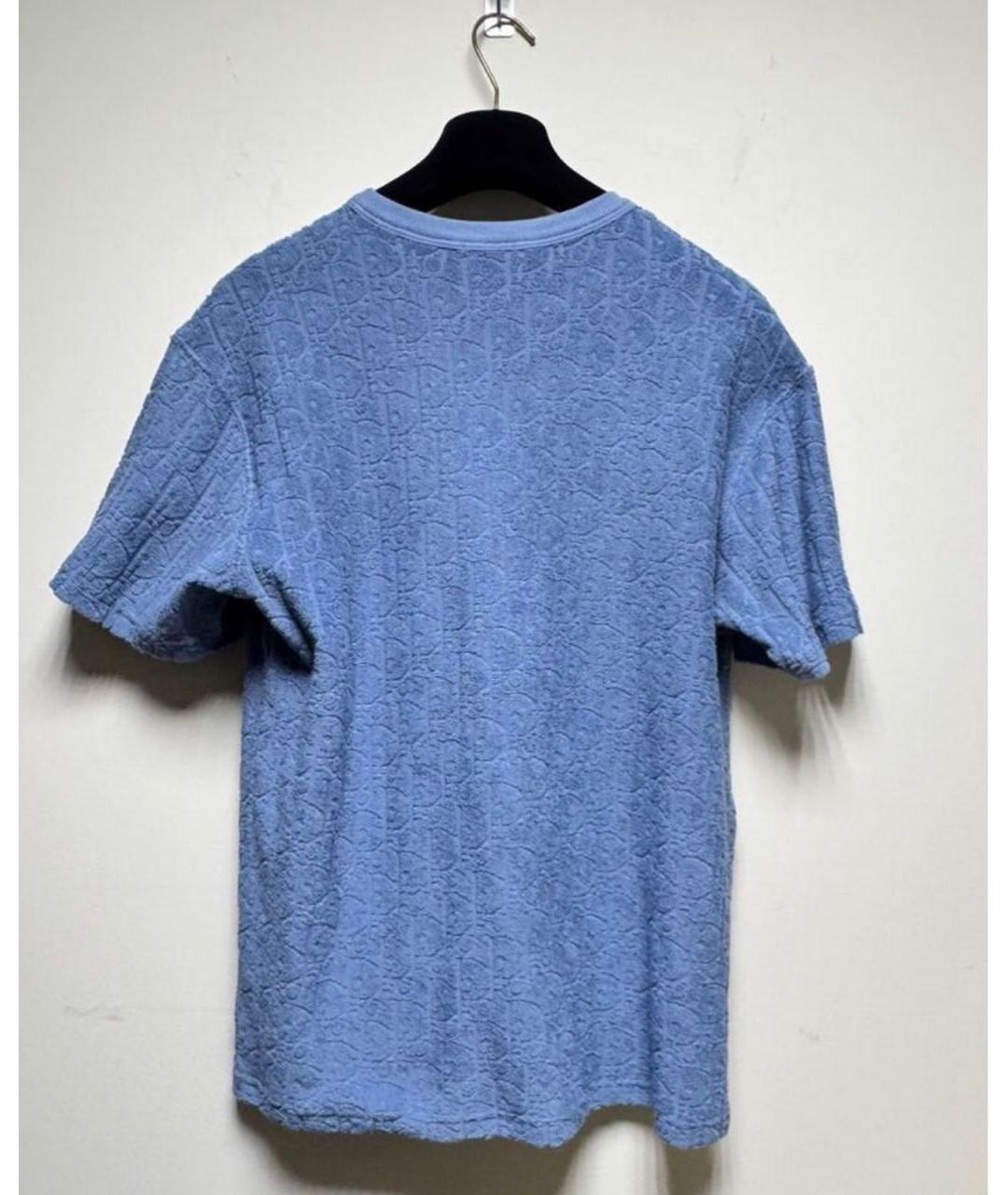 CHRISTIAN DIOR Голубая хлопковая футболка, фото 2