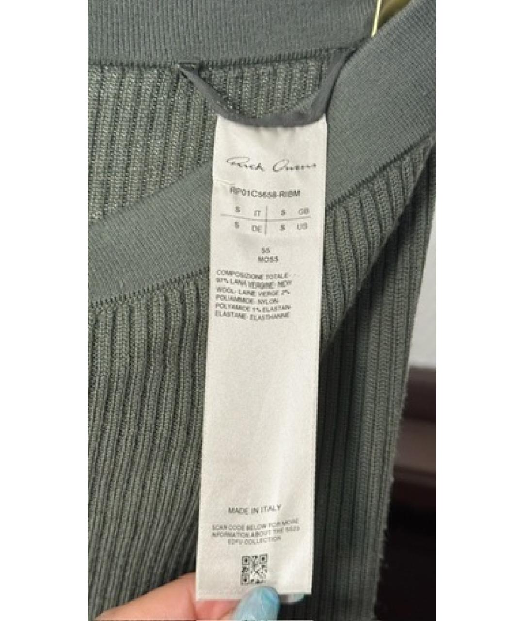 RICK OWENS Зеленые прямые брюки, фото 5