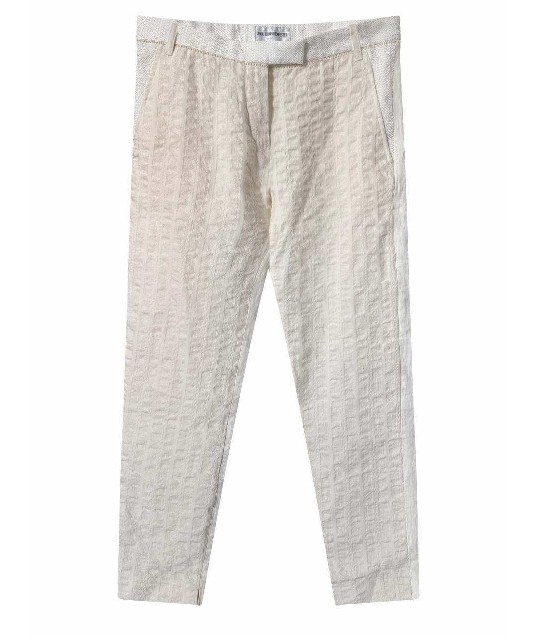 ANN DEMEULEMEESTER Белые прямые брюки, фото 1