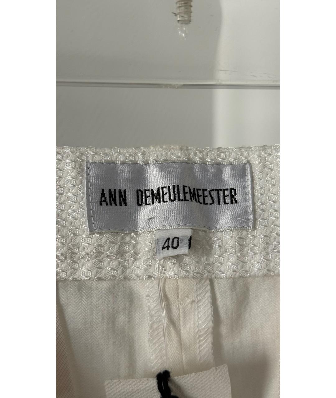 ANN DEMEULEMEESTER Белые прямые брюки, фото 6
