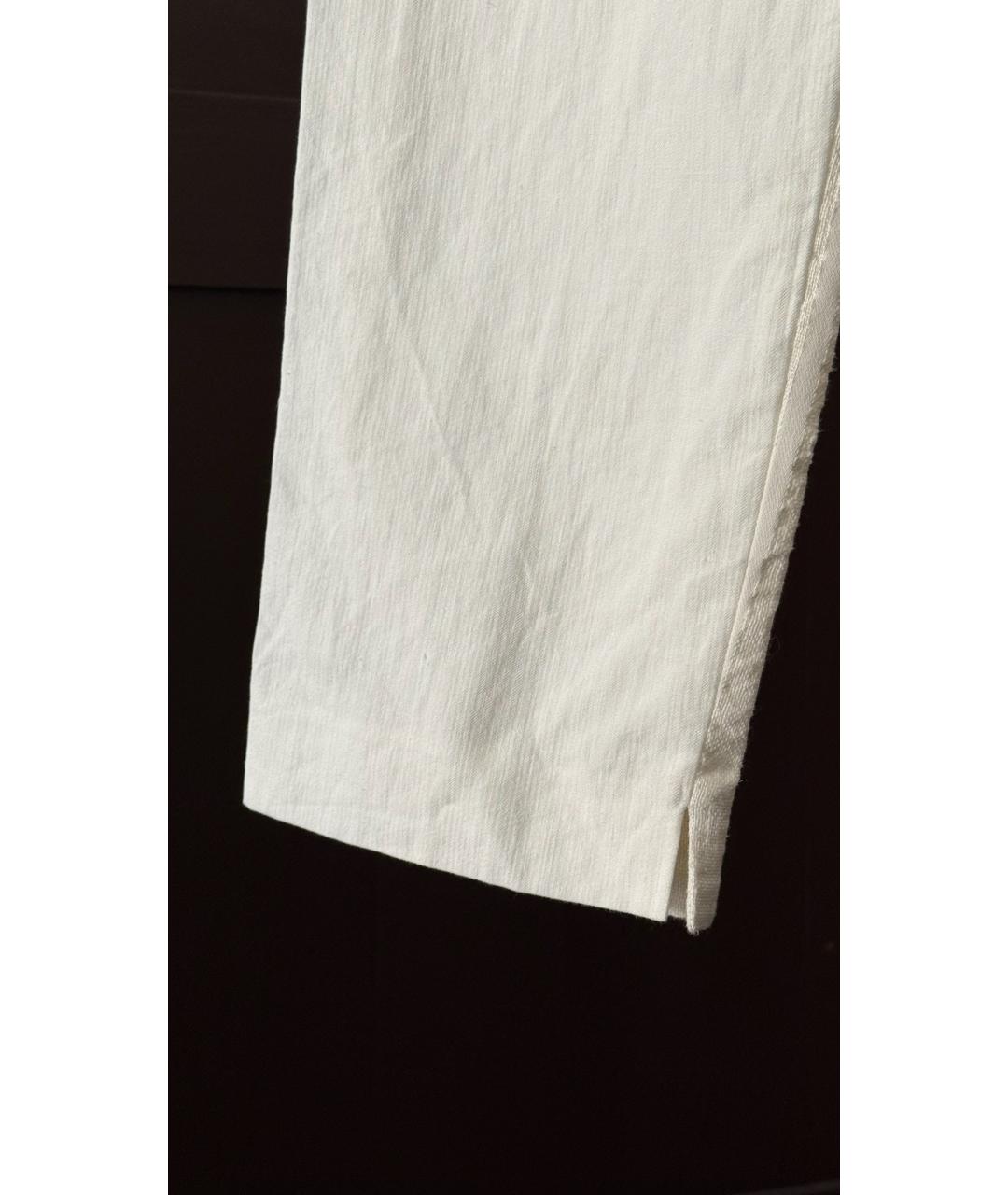 ANN DEMEULEMEESTER Белые прямые брюки, фото 4