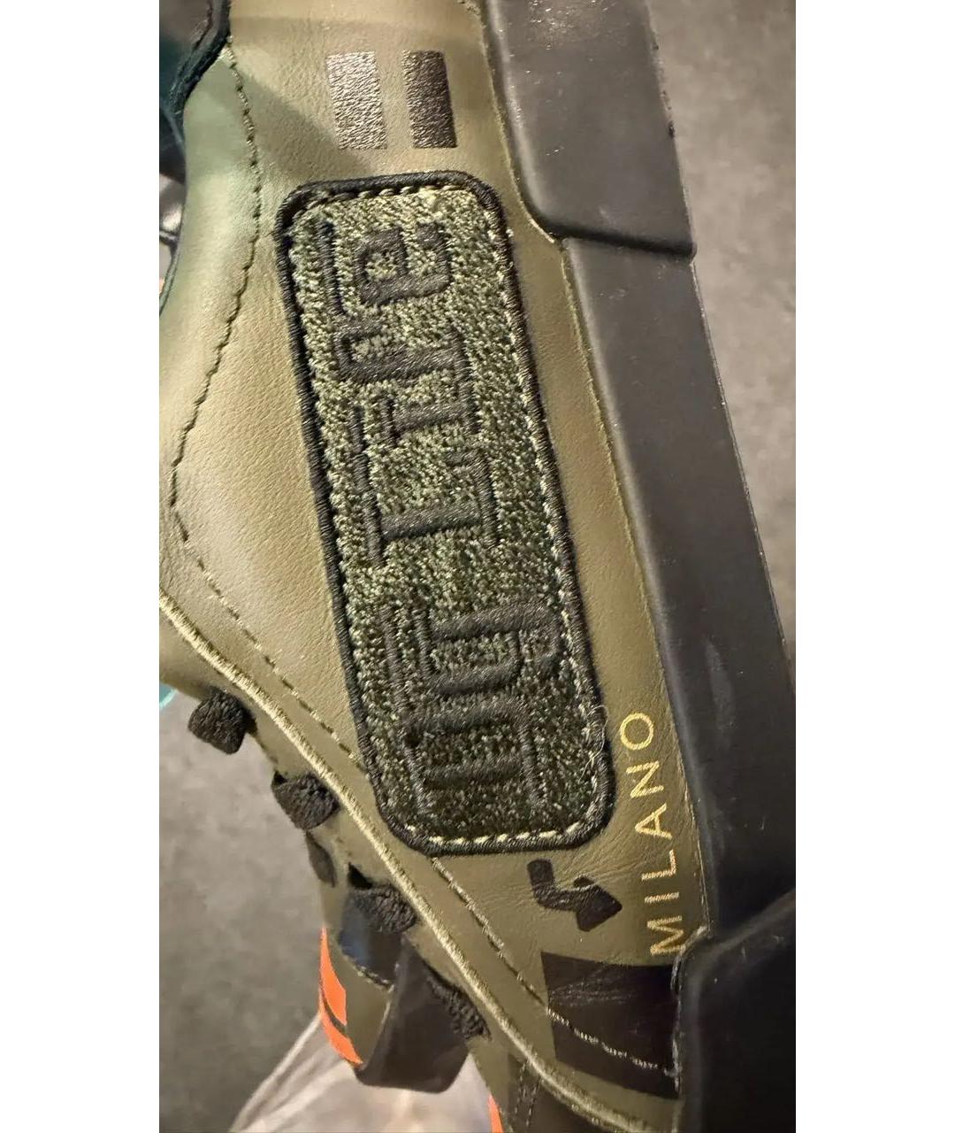 DOLCE&GABBANA Хаки кожаные кеды, фото 6