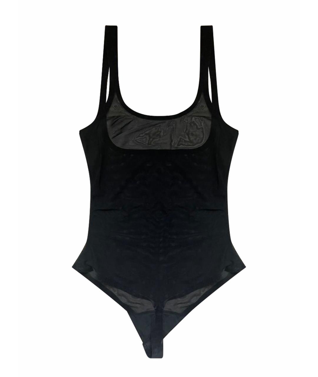 WOLFORD Черное хлопко-эластановое боди, фото 1