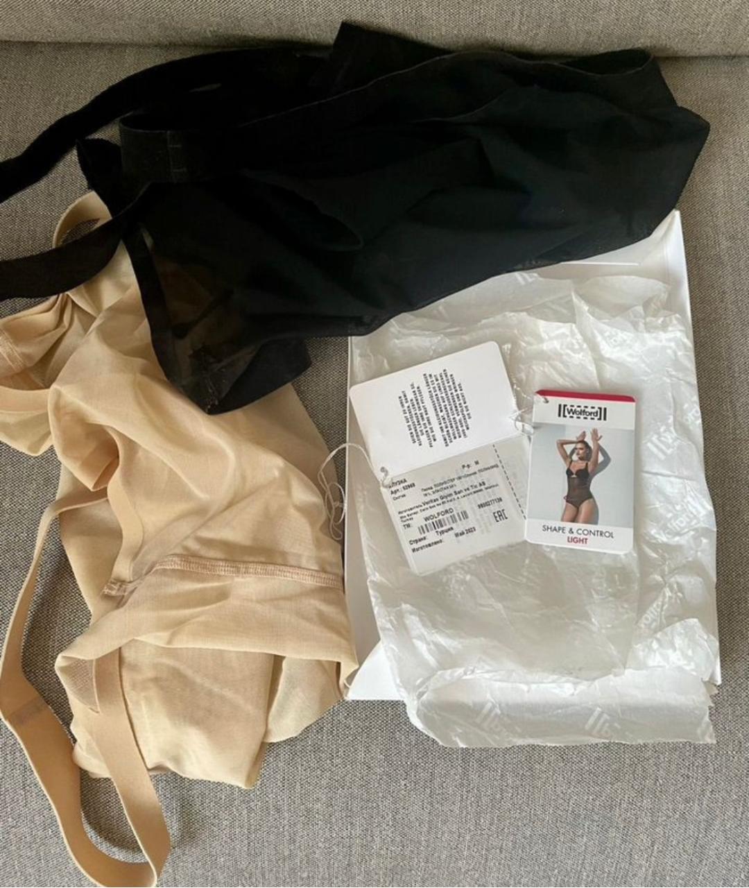 WOLFORD Черное хлопко-эластановое боди, фото 5