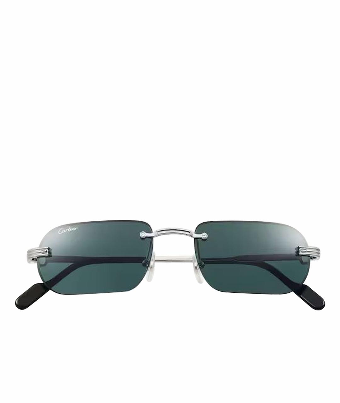 CARTIER Зеленые металлические солнцезащитные очки, фото 1