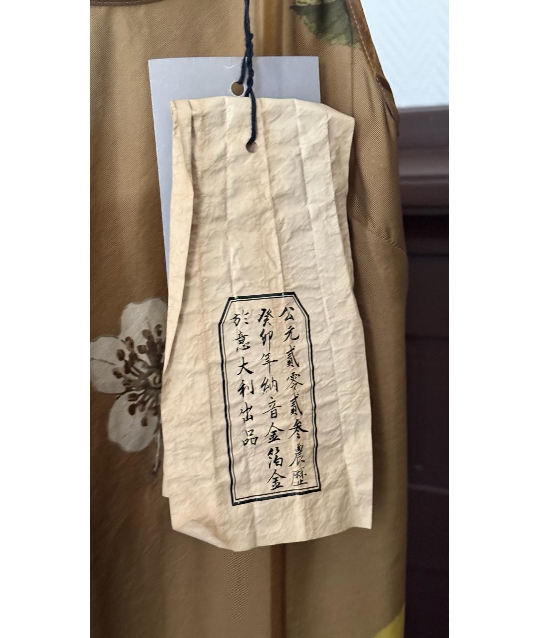 UMA WANG Горчичное атласное коктейльное платье, фото 6