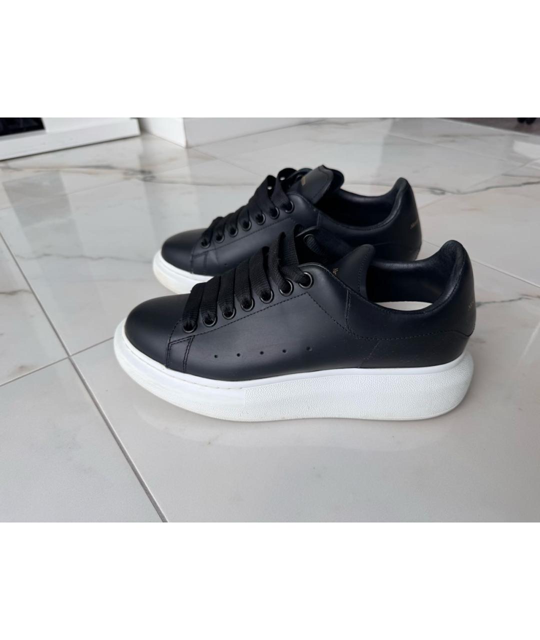 ALEXANDER MCQUEEN Черные кожаные кеды, фото 3