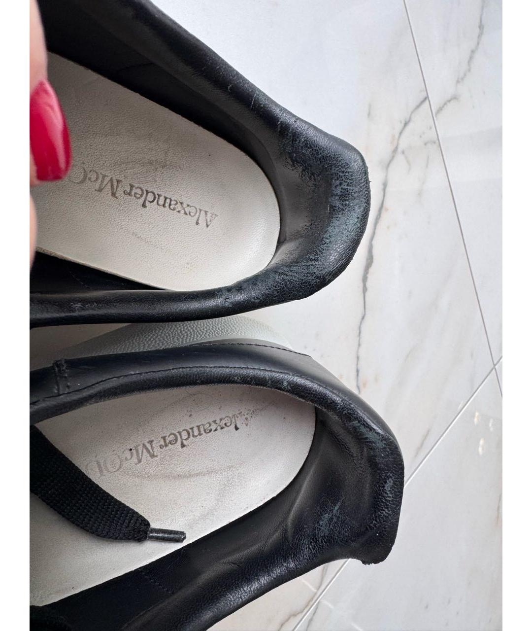 ALEXANDER MCQUEEN Черные кожаные кеды, фото 7