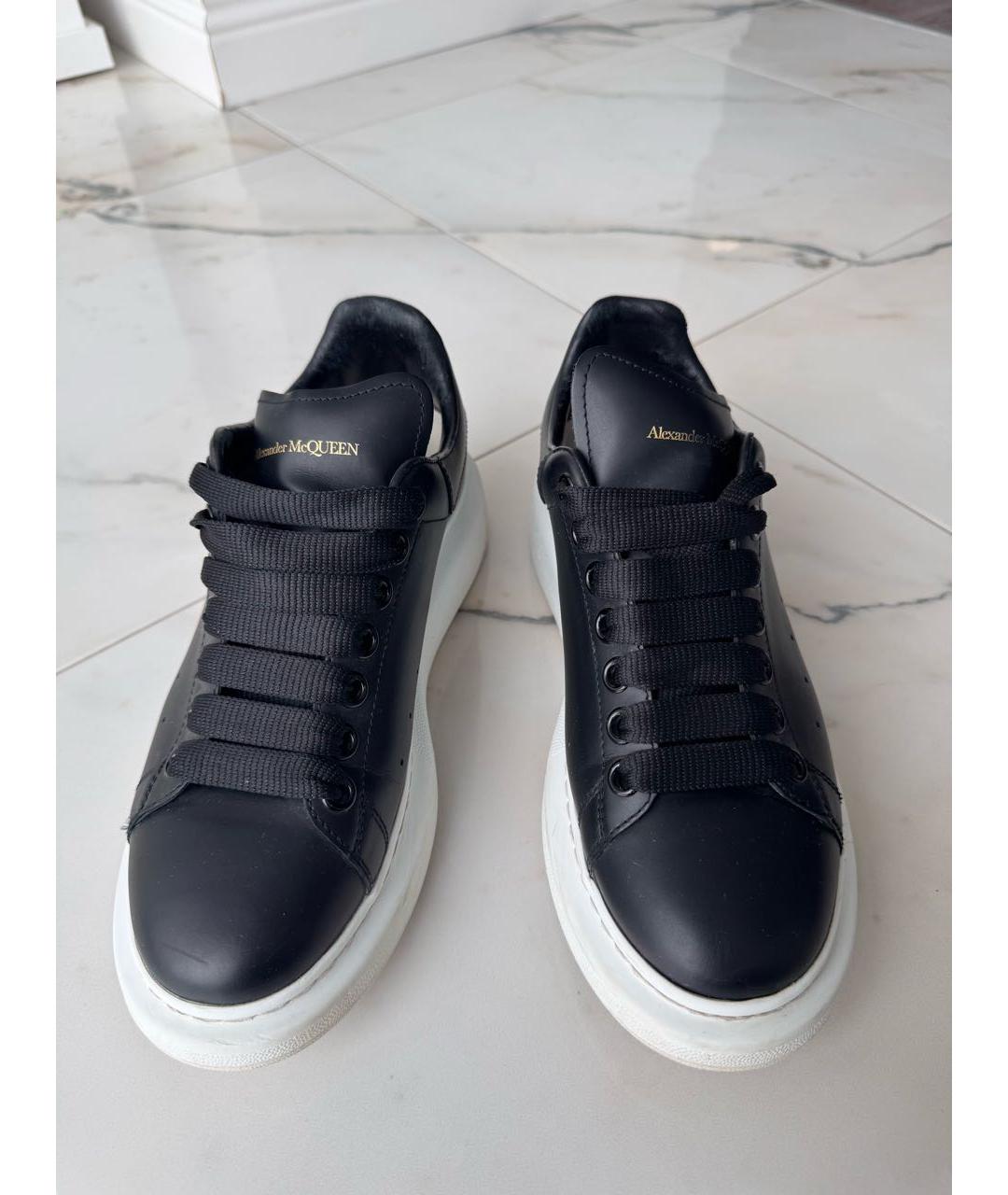 ALEXANDER MCQUEEN Черные кожаные кеды, фото 2