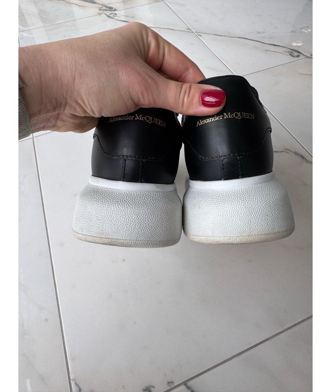 ALEXANDER MCQUEEN Черные кожаные кеды, фото 6