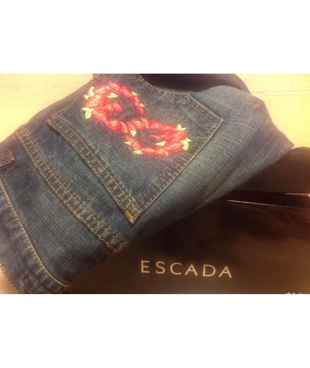 ESCADA Синие хлопковые джинсы клеш, фото 2