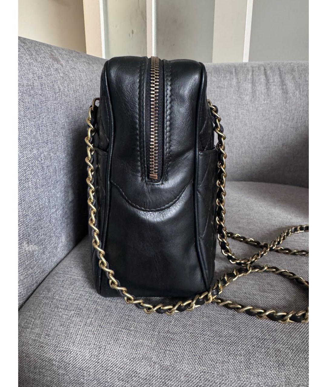 CHANEL Черная кожаная сумка через плечо, фото 8